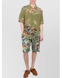 Etro - Floral-Print Silk Short-Sleeve Shirt - Lyst