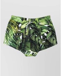 Dolce & Gabbana - Leaf Print High-Waisted Bikini Briefs - Lyst