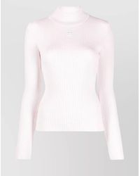 Courreges - Ribbed Turtleneck Long-Sleeve Knitted Top - Lyst