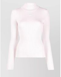 Courreges - Ribbed Turtleneck Long-Sleeve Knitted Top - Lyst