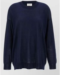 P.A.R.O.S.H. - Long Sleeve Top Round Neck Ribbed Cuffs Hem - Lyst