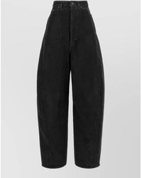 Balenciaga - Denim High-Rise Barrel-Leg Jeans - Lyst