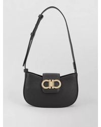 Ferragamo - Shoulder Bag Pebbled Texture Adjustable Strap - Lyst