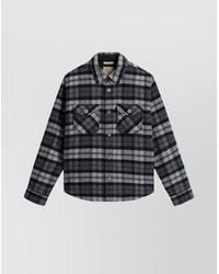 Woolrich - Checked Pattern Shirt Jacket With Flap Pockets - Lyst