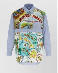 Comme des Garçons - Patterned Insert Cotton Shirt - Lyst