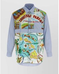 Comme des Garçons - Patterned Insert Cotton Shirt - Lyst
