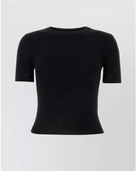 Balenciaga - Fine-Knit Open-Knit Wool Short-Sleeve Top - Lyst