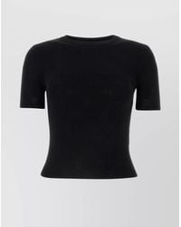 Balenciaga - Fine-Knit Open-Knit Wool Short-Sleeve Top - Lyst