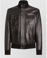 Dolce & Gabbana - Lamb Leather Bomber Jacket - Lyst