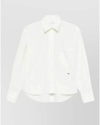 Victoria Beckham - Signature Embroidery Cropped Shirt Long Sleeves - Lyst