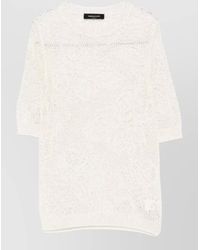 Fabiana Filippi - Short Sleeve Top Round Neck Crochet - Lyst