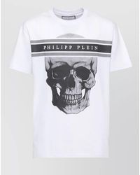 Philipp Plein - Skull Print Round Neck Cotton T Shirt - Lyst