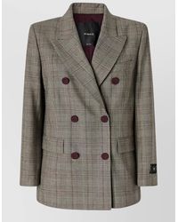 Pinko - New Guinea Wool Blend Jacket Buttons Check - Lyst