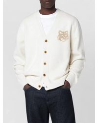 Maison Kitsuné - Merino Wool V-Neck Button-Up Cardigan - Lyst