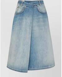 Maison Margiela - Denim Asymmetric Wrap Midi Skirt - Lyst