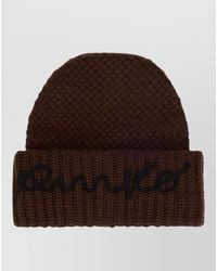 Pinko - Logo Embroidered Knit Beanie Cuff Detail - Lyst