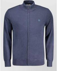 Timberland - Cotton Zip-Up High-Neck Cardigan - Lyst