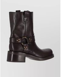 P.A.R.O.S.H. - Ankle Boots With Block Heel And Round Toe - Lyst