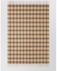 Burberry - Checked Pattern Scarf Fringed Edges Design - Lyst