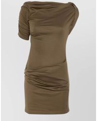 Jacquemus - Asymmetric Mini Dress With Gathered Details - Lyst