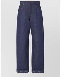 Fendi - Denim Wide-Leg Trousers - Lyst