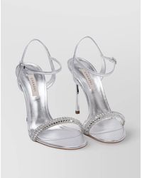 Casadei - Embellished Metallic Open Toe Sandals - Lyst