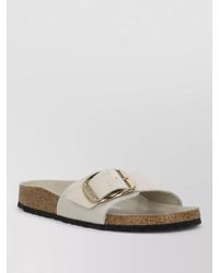 Birkenstock - Leather Open Toe Flat Sandals Rubber Sole - Lyst