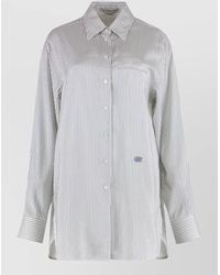 Stella McCartney - Silk Shirt Long Sleeves Pocket Stripe Pattern - Lyst