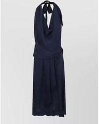 Silk95five - Worth Ave Backless Bow Halter Midi Dress - Lyst