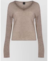 Pinko - Long Sleeve Sequin Knit V Neck Top - Lyst