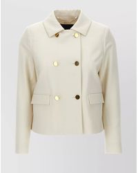 Kiton - Virgin Wool Cropped Double-Breasted Blazer - Lyst