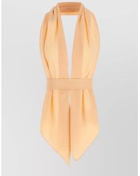 Alberta Ferretti - Halterneck Top Scarf Style Belted Waist - Lyst