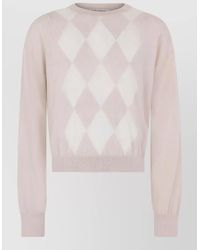 Our Legacy - Fine-Knit Wool Cropped Diamond-Pattern Jumper - Lyst