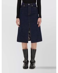 Burberry - Denim High-Rise Skirt - Lyst