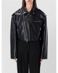 Frankie Shop - Daphne Cropped Biker Jacket Long Sleeves - Lyst