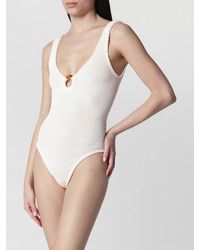 Hunza G - Ring Detail Scoop Neck Sleeveless Beachwear - Lyst