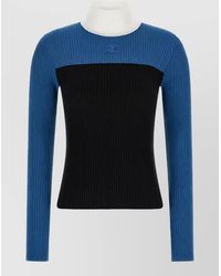 Courreges - Ribbed High Neck Long Sleeve Cutout Sweatshirt - Lyst