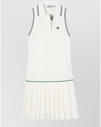 Burberry - Polo Dress Sleeveless Pleated Skirt Contrast Trim - Lyst