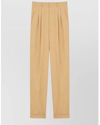 Saint Laurent - High-Rise Slim-Fit Pleated Trousers - Lyst
