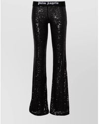 Palm Angels - Sequined Logo Tape Flared Trousers - Lyst