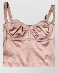 Dolce & Gabbana - Silk Satin Bustier Midi Dress - Lyst