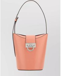 Ferragamo - Gancini Leather Bucket Bag - Lyst