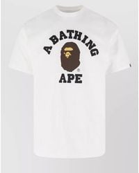A Bathing Ape - Crew Neck Graphic Print Short Sleeve T-Shirt - Lyst