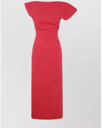 Magda Butrym - Wool One-Shoulder Fitted Midi Dress - Lyst