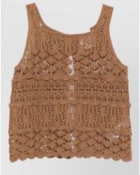 Semicouture - Shelley Crochet Tank Top Button Detail - Lyst