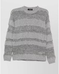 Fabiana Filippi - Wool Silk Cashmere Open-Knit Striped Crew-Neck Sweater - Lyst