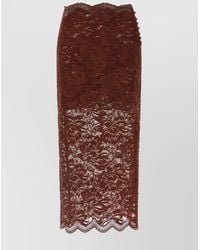 Rabanne - Floral Lace Asymmetric Midi Skirt - Lyst