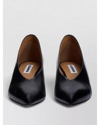 Jil Sander - Arc Leather Pumps Low Wedge Heel - Lyst