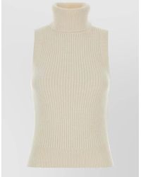Michael Kors - Wool Blend Vest High Neck Ribbed - Lyst