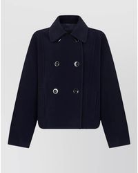 Pinko - Cropped Double Breasted Coat Pleated Back - Lyst